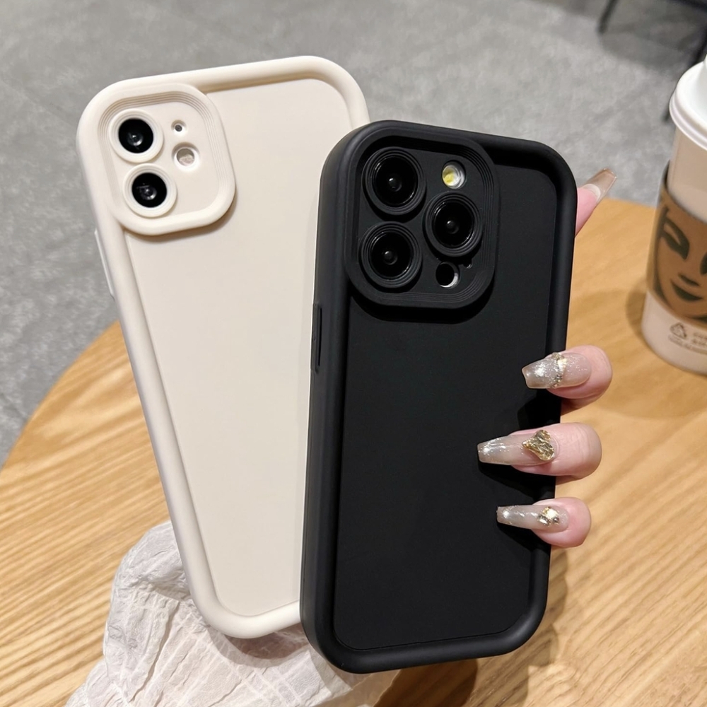 For iPhone 13 Pro Silicone Rubber Black Case with Camera Protection Anti-Scratch